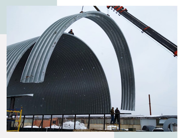 Полукруглые ангары в Старом Осколе